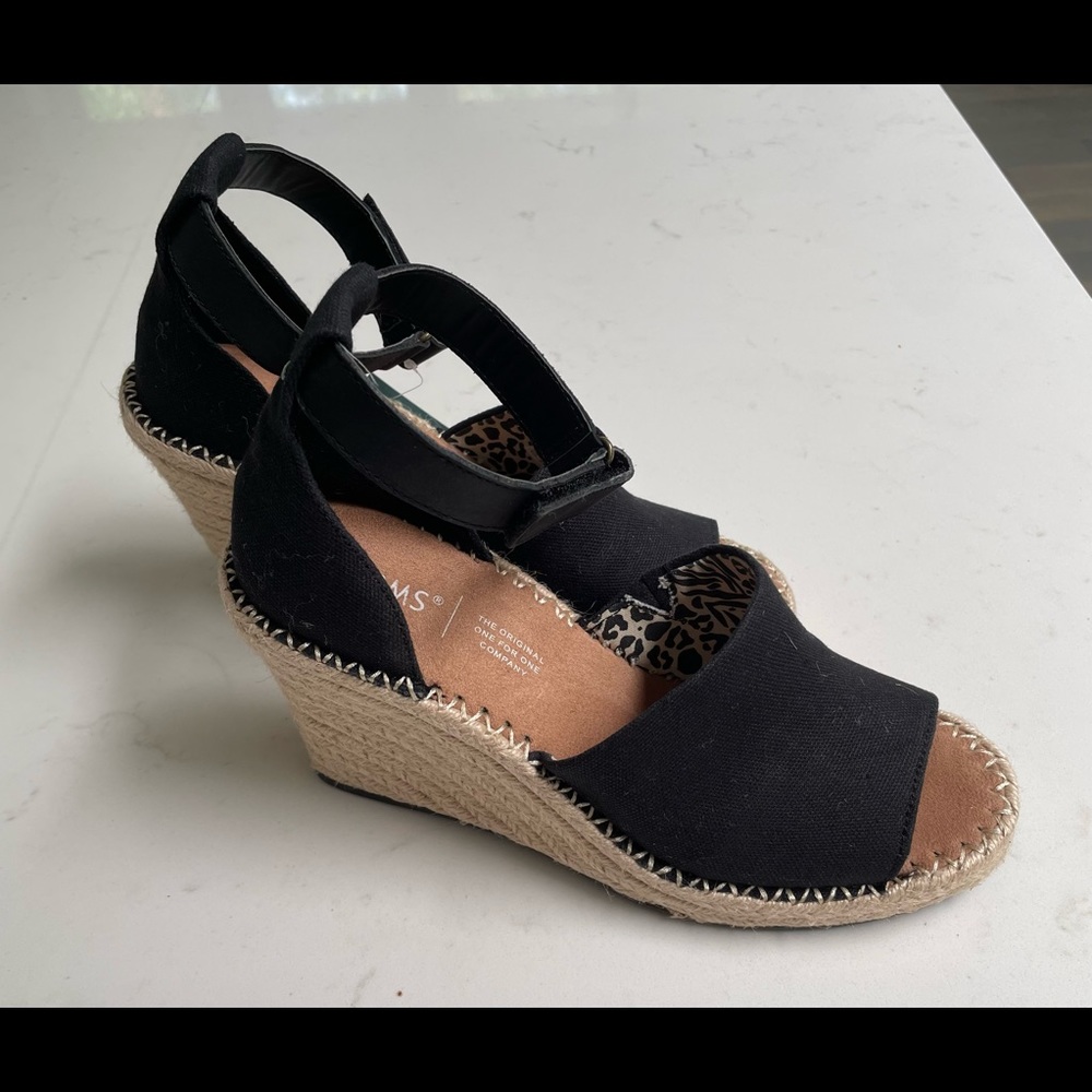 women’s shoes Toms size 8 black oxford leather style MARISOL